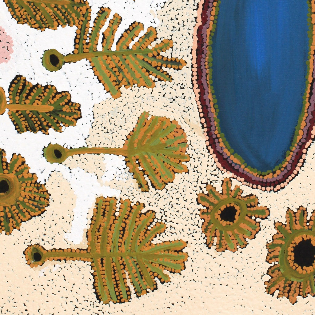 Aboriginal Artwork by Monica Puntjina Watson, Pukara, 91x45cm
