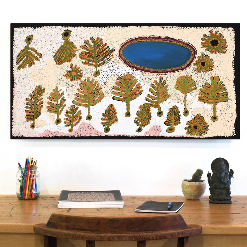 Aboriginal Artwork by Monica Puntjina Watson, Pukara, 91x45cm