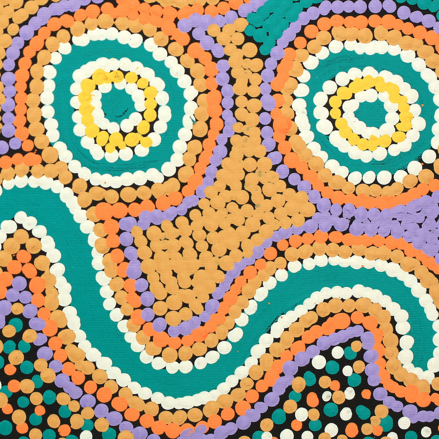 Aboriginal Artwork by Monica Napaljarri Nelson, Mina Mina Dreaming - Ngalyipi, 30x30cm