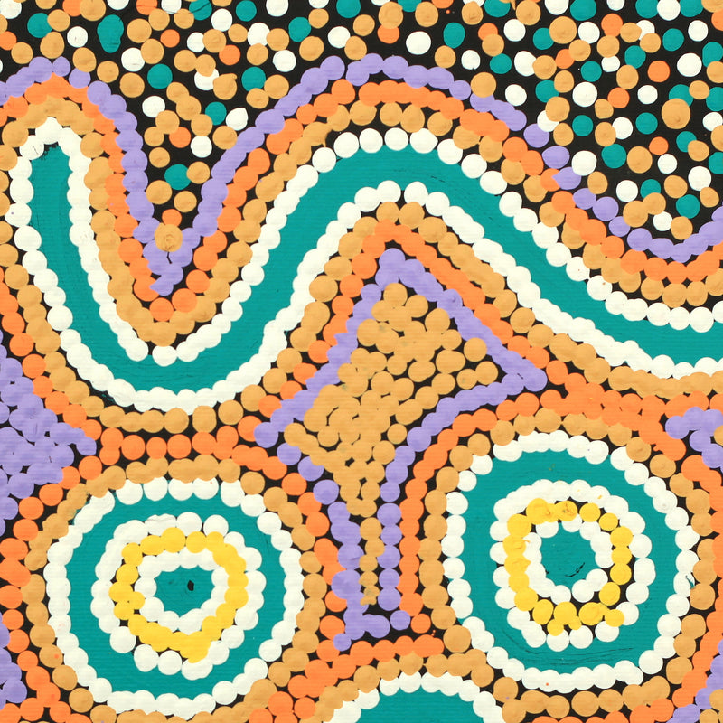 Aboriginal Artwork by Monica Napaljarri Nelson, Mina Mina Dreaming - Ngalyipi, 30x30cm