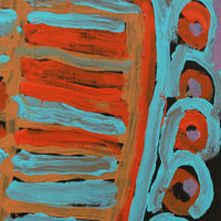 Aboriginal Artwork by Murdie Nampijinpa Morris, Malikijarra Jukurrpa, 30x30cm