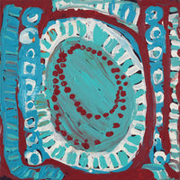 Aboriginal Artwork by Murdie Nampijinpa Morris, Malikijarra Jukurrpa, 30x30cm