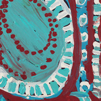 Aboriginal Artwork by Murdie Nampijinpa Morris, Malikijarra Jukurrpa, 30x30cm