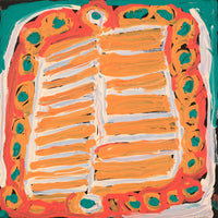 Aboriginal Artwork by Murdie Nampijinpa Morris, Malikijarra Jukurrpa, 30x30cm