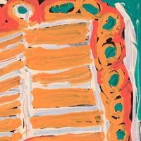 Aboriginal Artwork by Murdie Nampijinpa Morris, Malikijarra Jukurrpa, 30x30cm