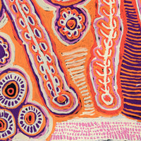 Aboriginal Artwork by Murdie Nampijinpa Morris, Malikijarra Jukurrpa, 122x107cm