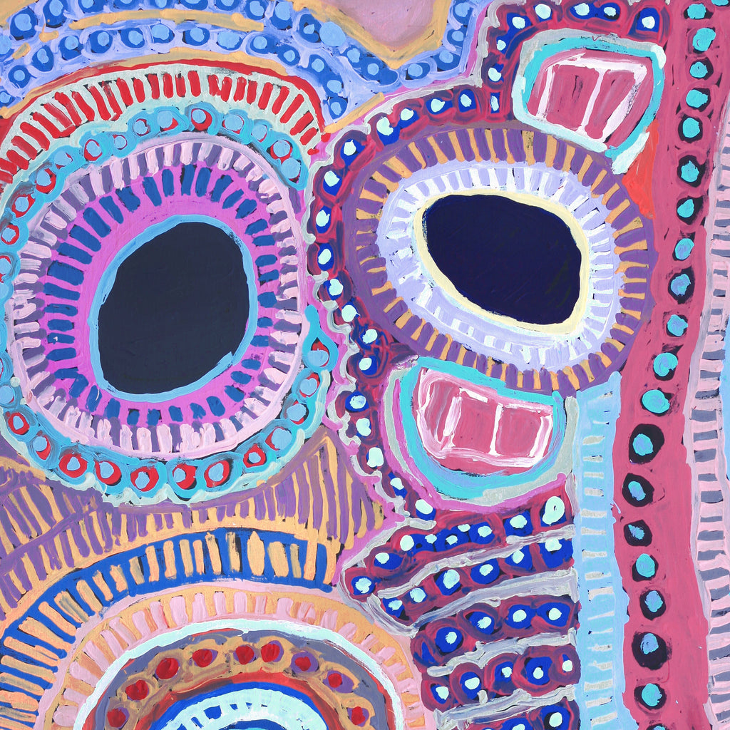 Aboriginal Artwork by Murdie Nampijinpa Morris, Malikijarra Jukurrpa, 152x107cm