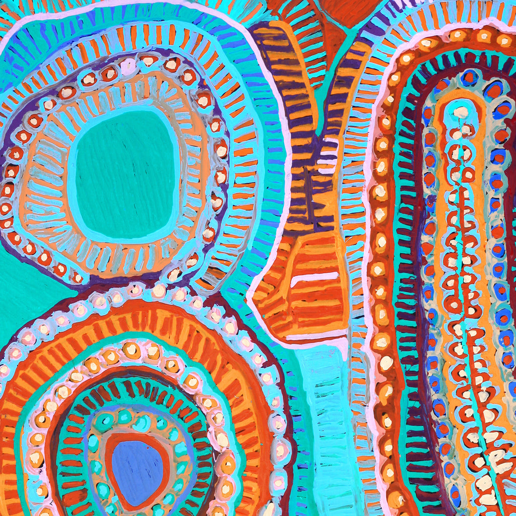 Aboriginal Artwork by Murdie Nampijinpa Morris, Malikijarra Jukurrpa, 182x122cm