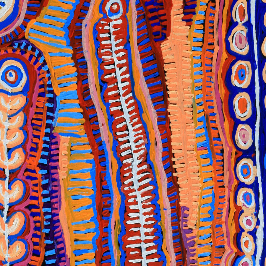 Aboriginal Artwork by Murdie Nampijinpa Morris, Malikijarra Jukurrpa, 182x122cm