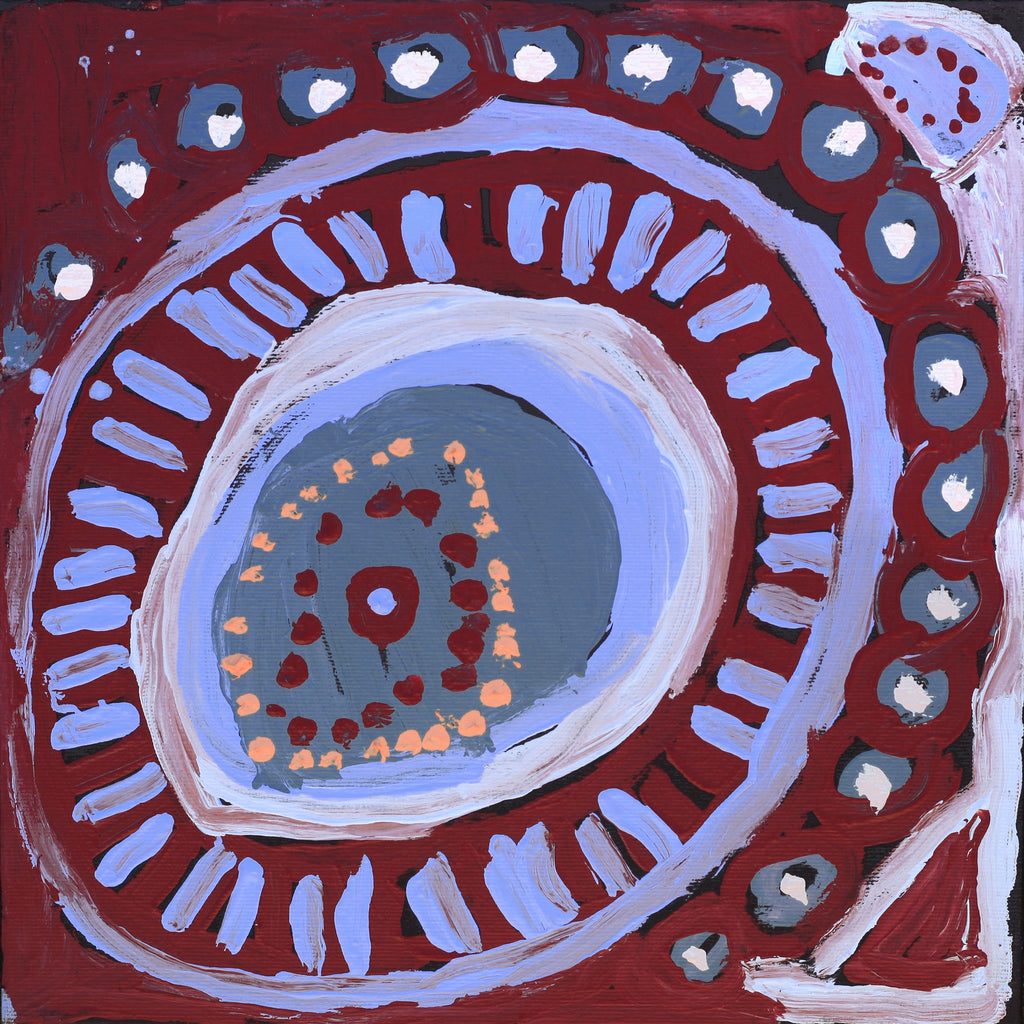 Aboriginal Art by Murdie Nampijinpa Morris, Malikijarra Jukurrpa, 30x30cm - ART ARK®