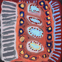 Aboriginal Artwork by Murdie Nampijinpa Morris, Malikijarra Jukurrpa, 30x30cm