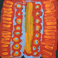 Aboriginal Artwork by Murdie Nampijinpa Morris, Malikijarra Jukurrpa, 30x30cm