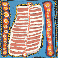Aboriginal Artwork by Murdie Nampijinpa Morris, Malikijarra Jukurrpa, 46x46cm