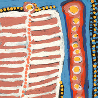 Aboriginal Artwork by Murdie Nampijinpa Morris, Malikijarra Jukurrpa, 46x46cm