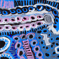 Aboriginal Artwork by Murdie Nampijinpa Morris, Malikijarra Jukurrpa, 91x91cm