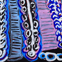 Aboriginal Artwork by Murdie Nampijinpa Morris, Malikijarra Jukurrpa, 91x91cm
