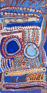 Aboriginal Artwork by Murdie Nampijinpa Morris, Malikijarra Jukurrpa, 182x91cm - ART ARK®