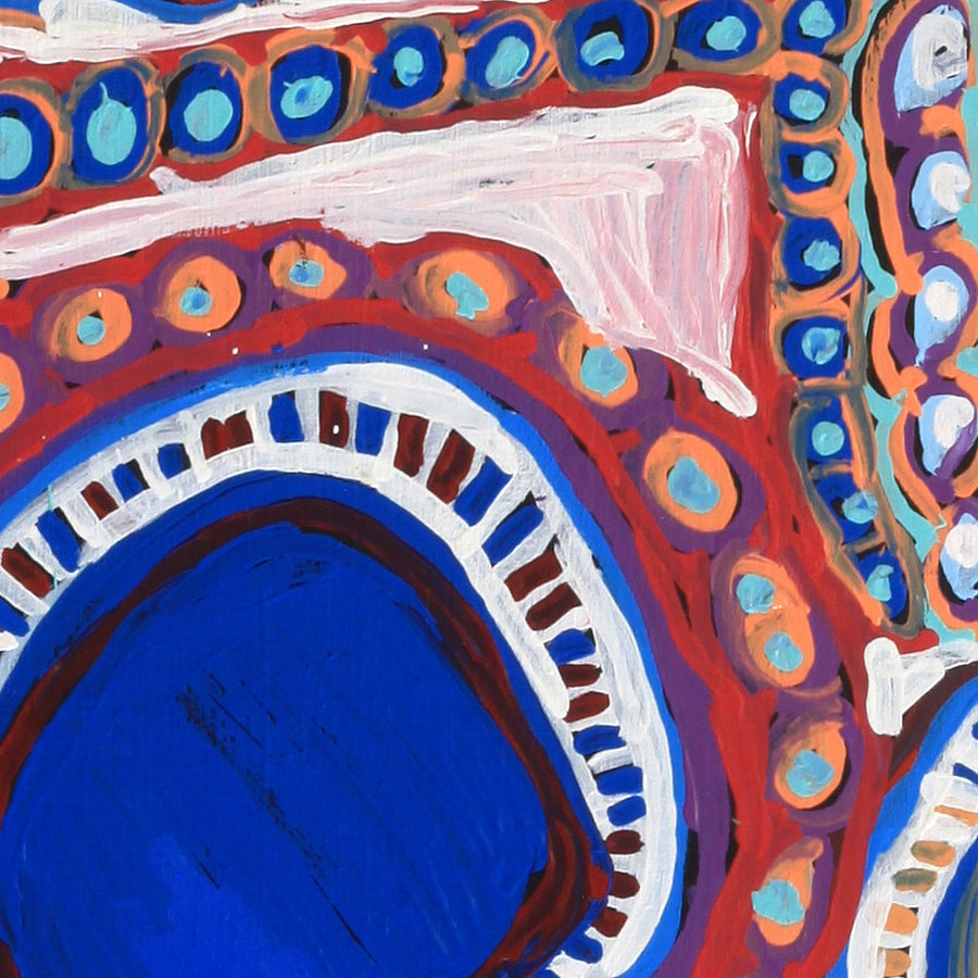 Aboriginal Artwork by Murdie Nampijinpa Morris, Malikijarra Jukurrpa, 182x91cm