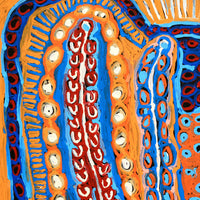 Aboriginal Artwork by Murdie Nampijinpa Morris, Malikijarra Jukurrpa, 91x91cm