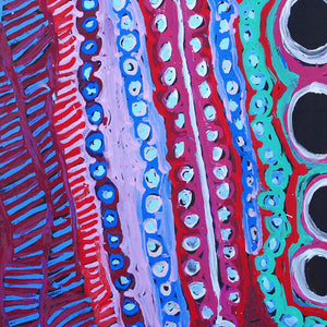Aboriginal Artwork by Murdie Nampijinpa Morris, Malikijarra Jukurrpa, 107x107cm - ART ARK®