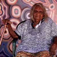Aboriginal Artwork by Nancy Napanangka Gibson, Mina Mina Jukurrpa, 91x61cm