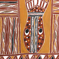 Aboriginal Artwork by Ŋoŋu Ganambarr, Limin, 95x41cm Bark