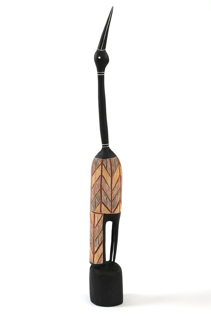 Aboriginal Artwork by Ŋoŋu Ganambarr, Guḏurrku - Brolga Sculpture