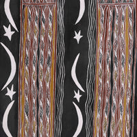 Aboriginal Artwork by Ŋoŋu Ganambarr, Wirrmu ga Djurrpun, 158x45cm Bark