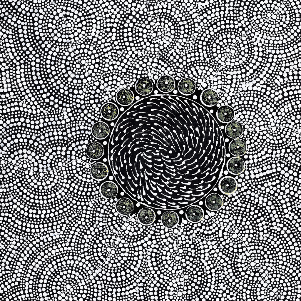 Aboriginal Artwork by Nardia Napurrurla Stafford, Ngurlu Jukurrpa (Native Seed Dreaming), 61x46cm