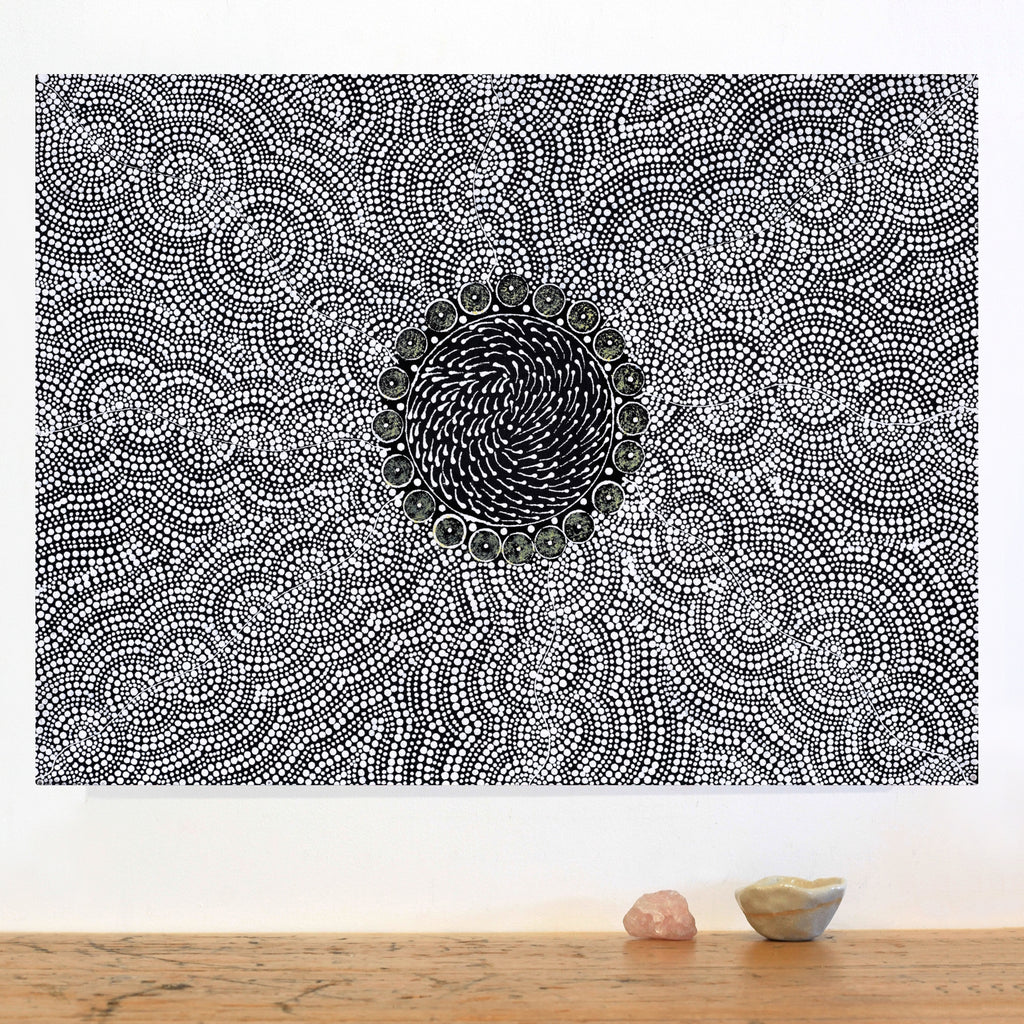 Aboriginal Artwork by Nardia Napurrurla Stafford, Ngurlu Jukurrpa (Native Seed Dreaming), 61x46cm