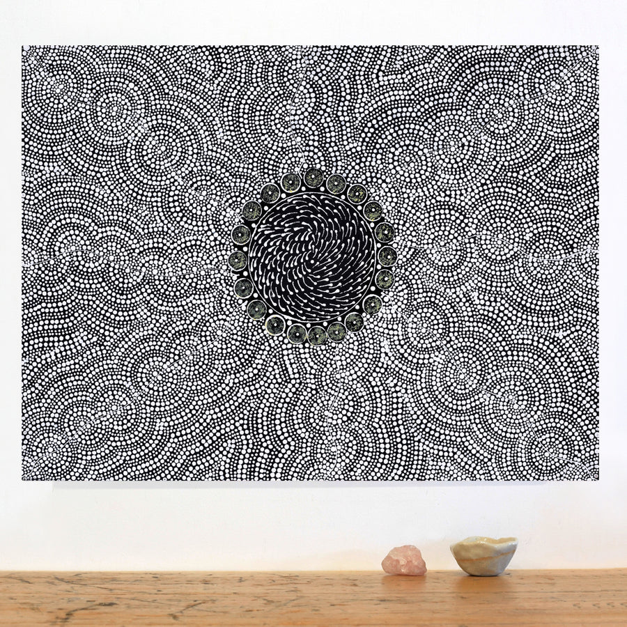 Aboriginal Artwork by Nardia Napurrurla Stafford, Ngurlu Jukurrpa (Native Seed Dreaming), 61x46cm