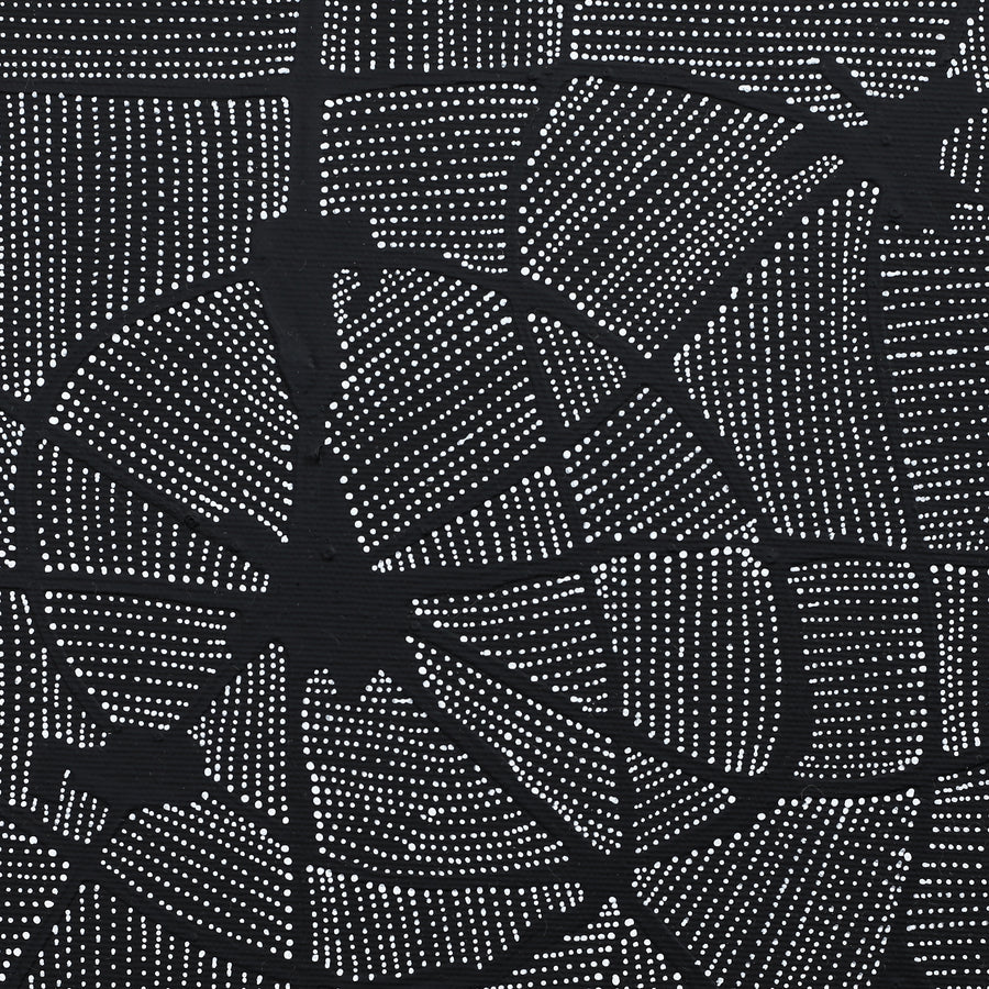 Aboriginal Artwork by Nancy Nungarrayi Collins, Mina Mina Jukurrpa (Mina Mina Dreaming), 30x30cm