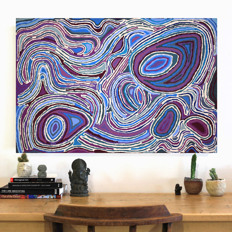 Aboriginal Artwork by Nancy Nungarrayi Collins, Ngalyipi Jukurrpa (Snake Vine Dreaming) - Yanjirlpiri, 91x61cm