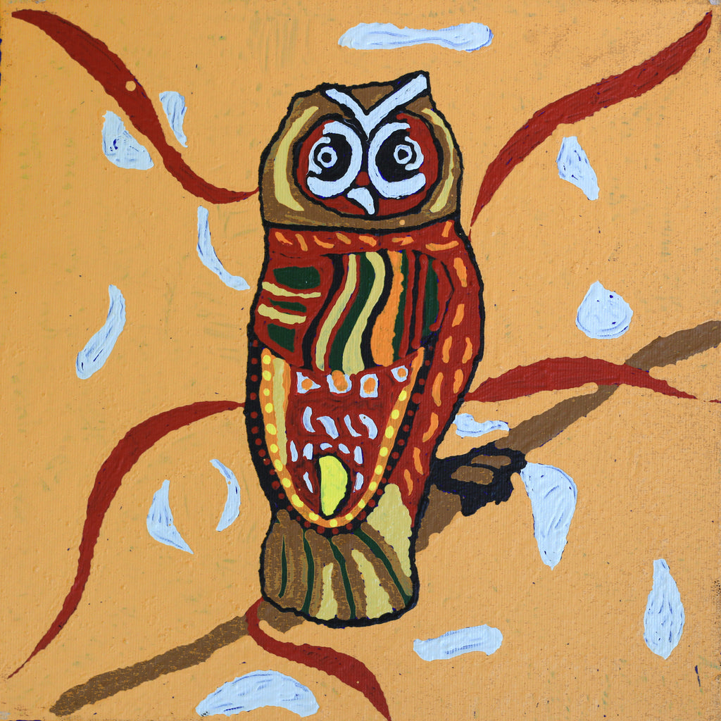 Aboriginal Artwork by Nancy Nungarrayi Collins, Jurlpu kuja kalu nyinami Yurntumu-wana, 30x30cm