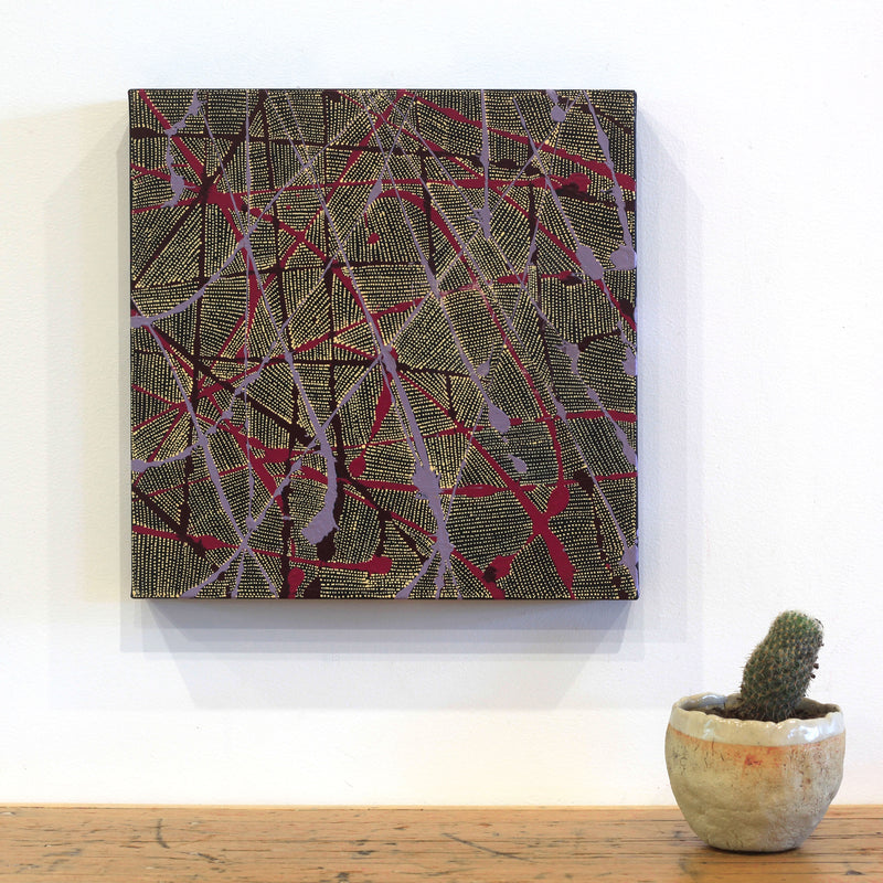 Aboriginal Artwork by Nancy Nungarrayi Collins, Ngalyipi Jukurrpa (Snake Vine Dreaming) - Purturlu, 30x30cm