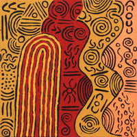 Aboriginal Artwork by Nancy Nungarrayi Collins, Ngalyipi Jukurrpa (Snake Vine Dreaming) - Purturlu, 30x30cm