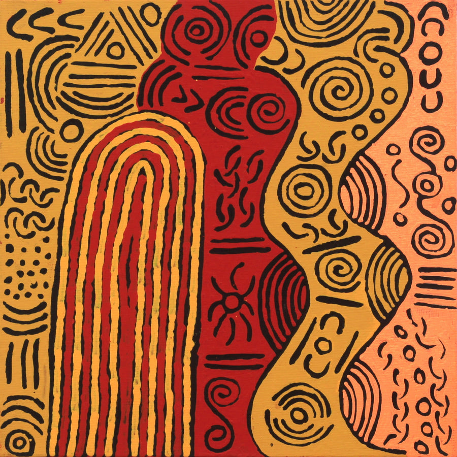 Aboriginal Artwork by Nancy Nungarrayi Collins, Ngalyipi Jukurrpa (Snake Vine Dreaming) - Purturlu, 30x30cm