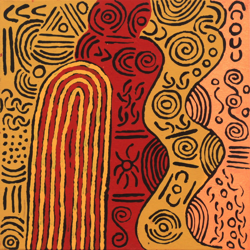 Aboriginal Artwork by Nancy Nungarrayi Collins, Ngalyipi Jukurrpa (Snake Vine Dreaming) - Purturlu, 30x30cm