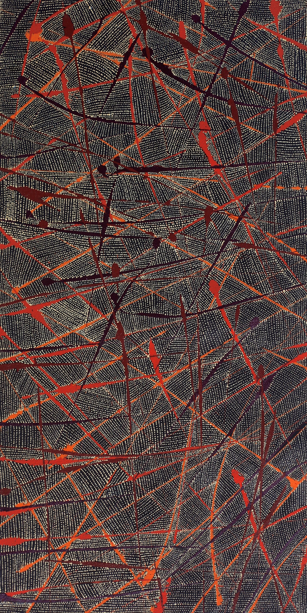 Aboriginal Artwork by Nancy Nungarrayi Collins, Ngalyipi Jukurrpa (Snake Vine Dreaming) - Purturlu, 61x30cm
