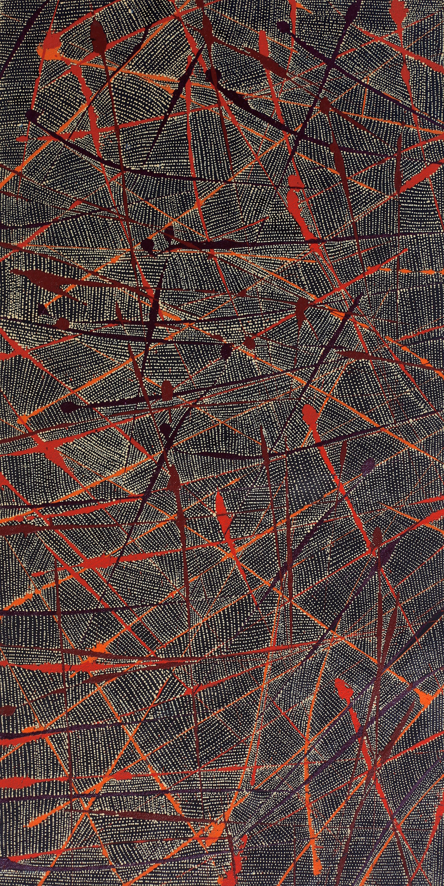 Aboriginal Artwork by Nancy Nungarrayi Collins, Ngalyipi Jukurrpa (Snake Vine Dreaming) - Purturlu, 61x30cm