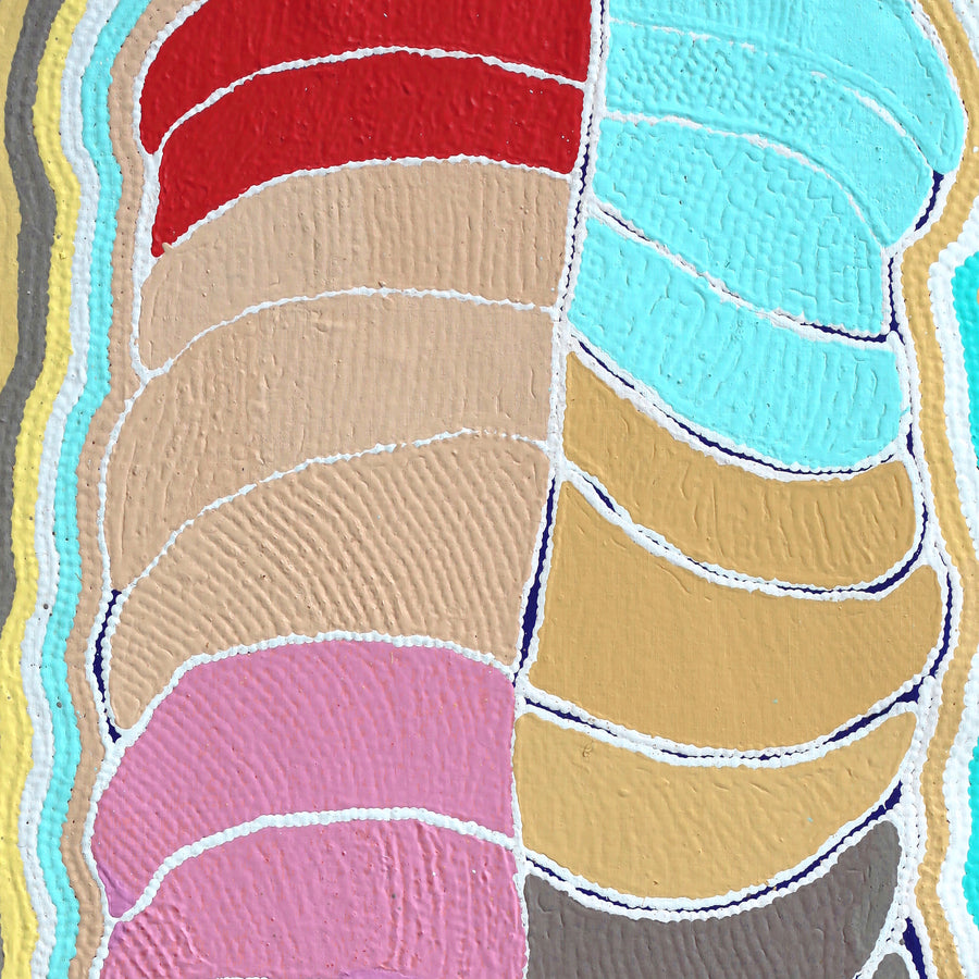 Aboriginal Artwork by Nancy Napanangka Gibson, Mina Mina Jukurrpa, 122x61cm