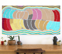 Aboriginal Artwork by Nancy Napanangka Gibson, Mina Mina Jukurrpa, 122x61cm