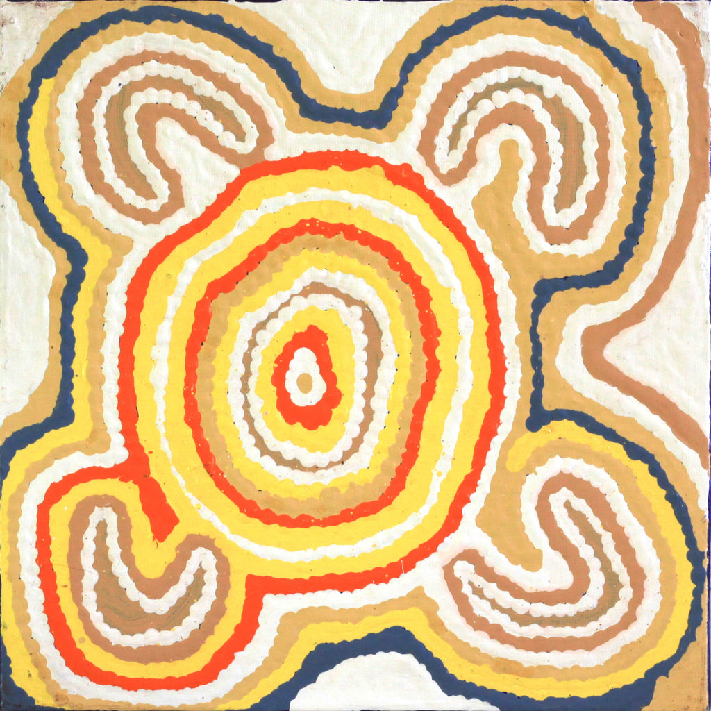 Aboriginal Artwork by Nancy Napanangka Gibson, Mina Mina Jukurrpa, 30x30cm