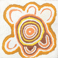Aboriginal Artwork by Nancy Napanangka Gibson, Mina Mina Jukurrpa - Janyinki, 30x30cm