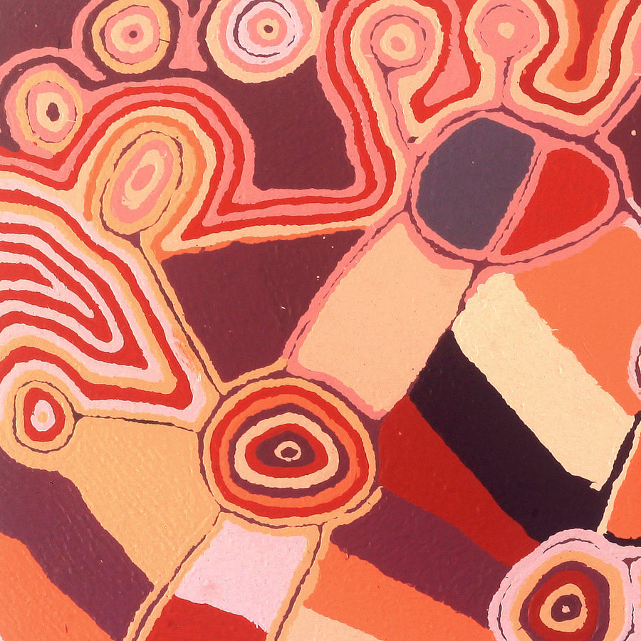 Aboriginal Artwork by Nancy Napanangka Gibson, Mina Mina Jukurrpa, 91x91cm