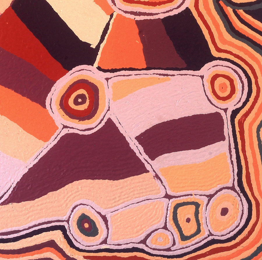 Aboriginal Artwork by Nancy Napanangka Gibson, Mina Mina Jukurrpa, 91x91cm