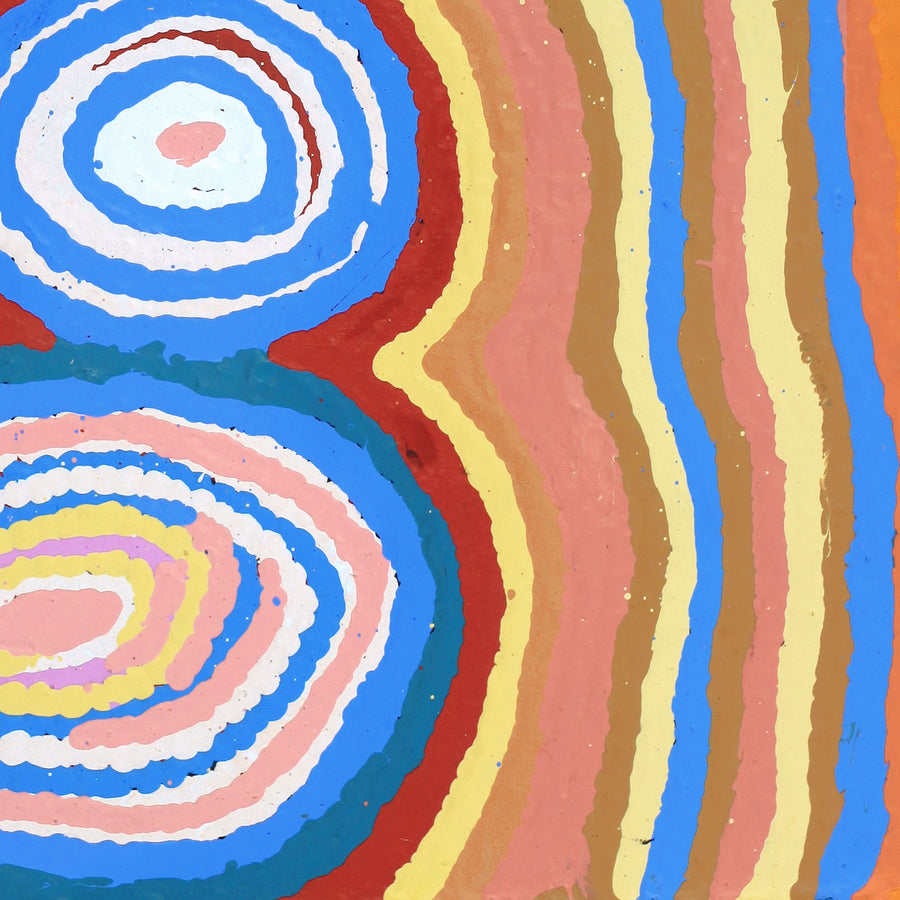 Aboriginal Artwork by Nancy Napanangka Gibson, Mina Mina Jukurrpa, 46x46cm