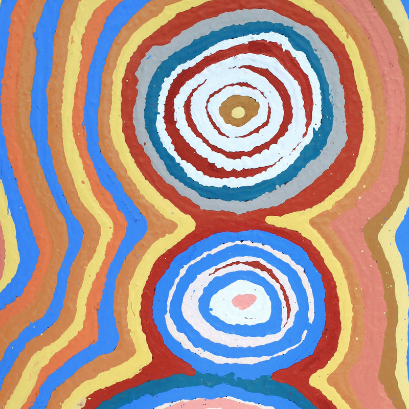 Aboriginal Artwork by Nancy Napanangka Gibson, Mina Mina Jukurrpa, 46x46cm