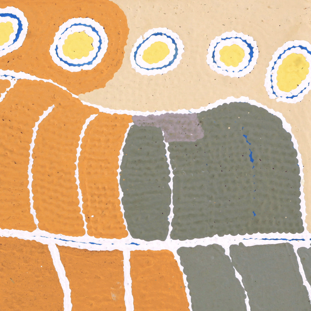 Aboriginal Artwork by Nancy Napanangka Gibson, Mina Mina Jukurrpa, 46x46cm