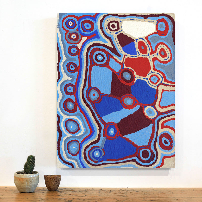 Aboriginal Artwork by Nancy Napanangka Gibson, Mina Mina Jukurrpa, 61x46cm